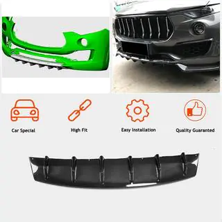 Накладка на передний бампер Lip V1 (для Base/S, карбон) Maserati Levante 2016- гг. фото 2