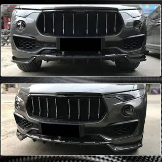 Накладка на передний бампер Lip V1 (для Base/S, карбон) Maserati Levante 2016- гг. фото 4