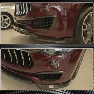 Карбоновые накладки на передний бампер (для Base/S) Maserati Levante 2016- гг. фото 4