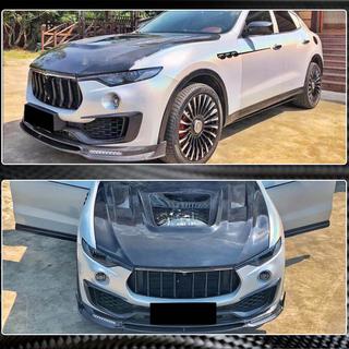 Накладка на передний бампер Lip V2 (для Base/S, Карбон) Maserati Levante 2016- гг. фото 3