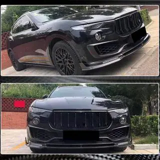 Накладка на передний бампер Lip V2 (для Base/S, Карбон) Maserati Levante 2016- гг. фото 4