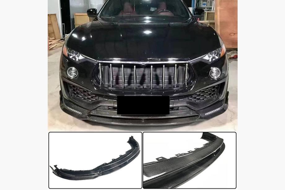 Maserati Levante 2016- гг. Накладка на передний бампер Lip V2 (для Base/S, Карбон) Image