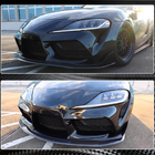 Toyota Supra 2019- гг. Накладка на передний бампер Lip V1 (Карбон) фото 6