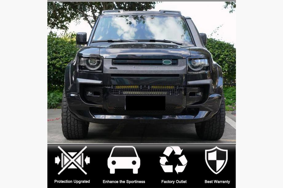 Land Rover Defender 2019- гг. Накладка на решетку радиатора (Карбон) Фото 2