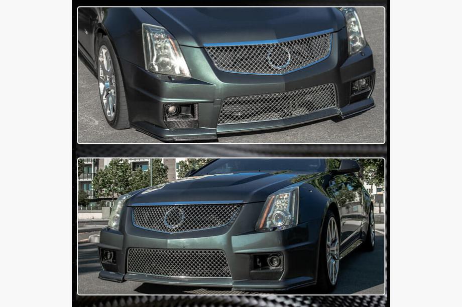 Cadillac CTS 2007-2014 гг. Карбоновые Накладки на Передний Бампер (для CTS V Coupe) Фото 2