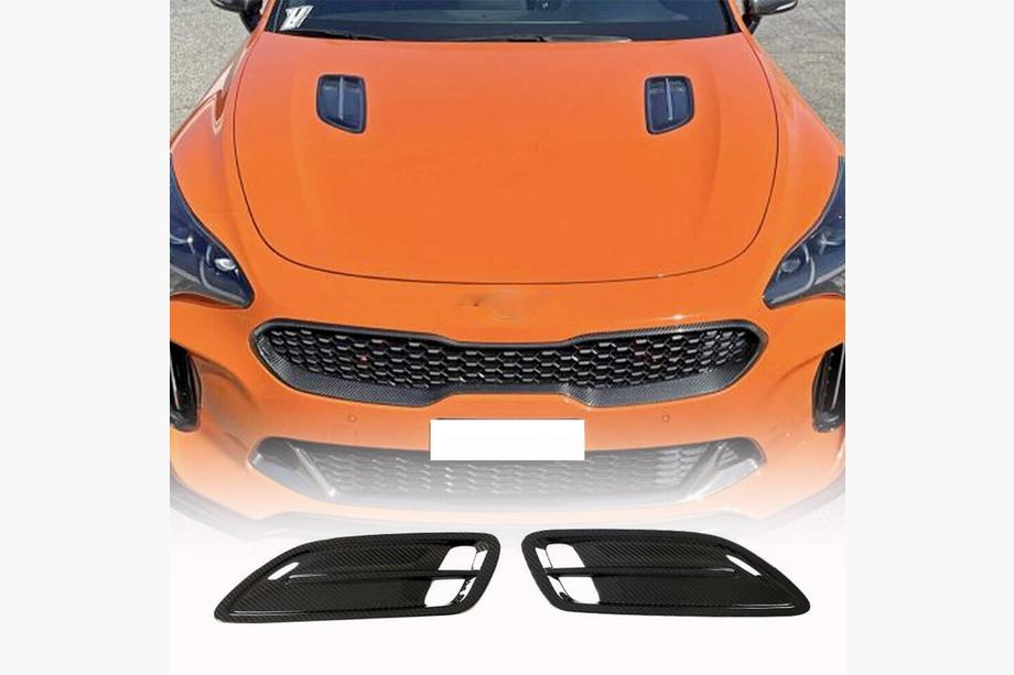 Kia Stinger 2017-2023 гг. Накладки на капот (карбон) Image