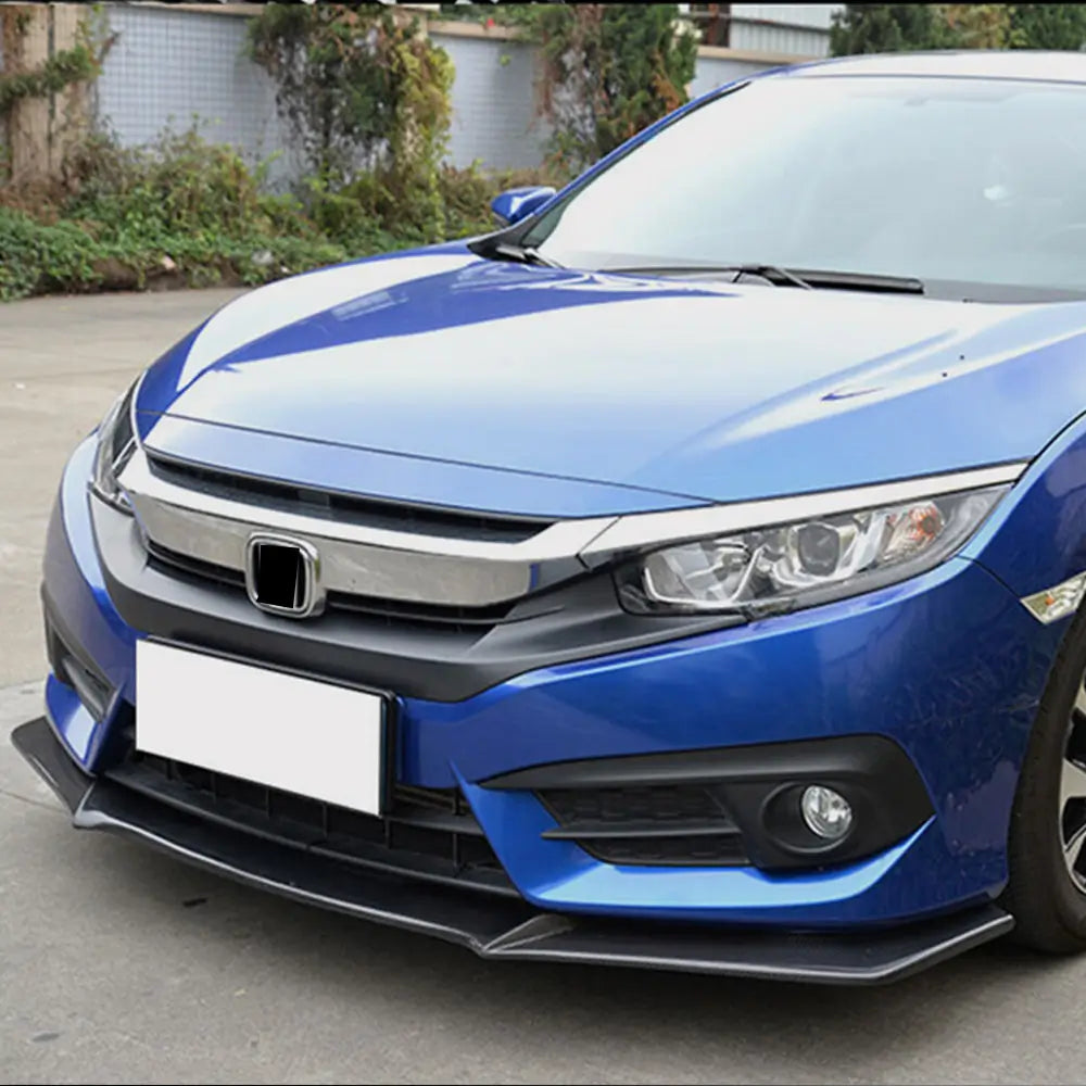 Передний Бампер Лип Спойлер (Карбон) Honda Civic Sedan X 2016-2021 гг. фото 2