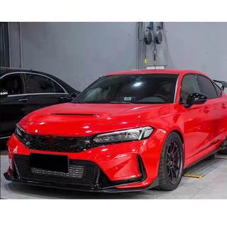 Накладка на передний бампер Lip V2 (Карбон) Honda Civic HB 2021- гг. фото 2