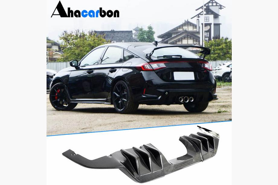 Honda Civic HB 2021- гг. Диффузор Заднего Бампера (Карбон) Image