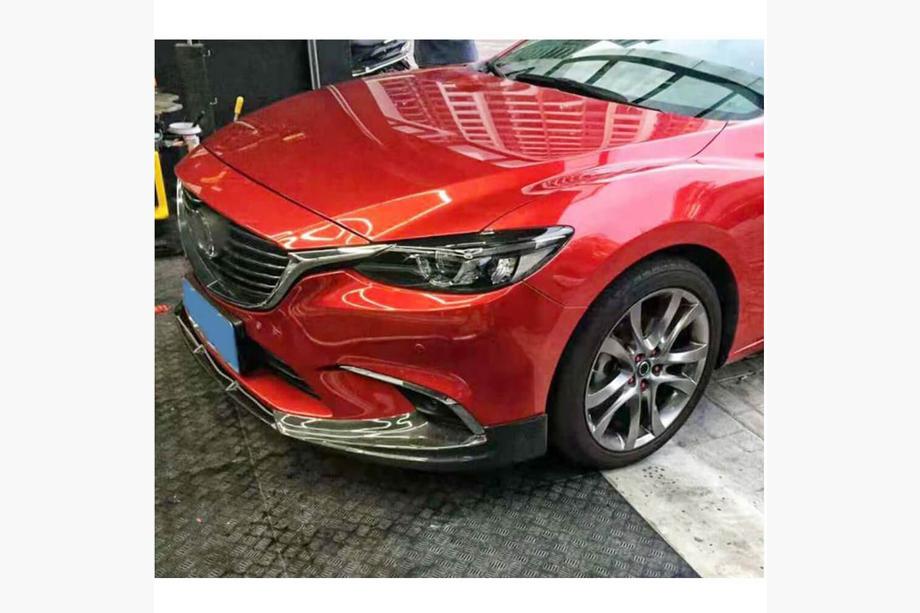 Mazda 6 2012-2024 гг. Передняя губа на бампер V1 (2017-2019, Карбон) Фото 3