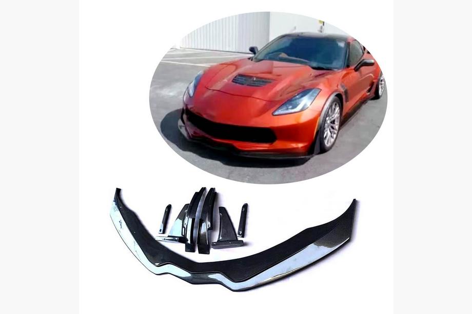 Chevrolet Corvette C7 2013-2019 гг. Накладка на передний бампер Lip (2013-2017, Карбон) Image
