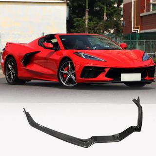 Накладка На Передний Бампер Lip (2019-2022, Карбон) Chevrolet Corvette C8 2019- гг. фото 1