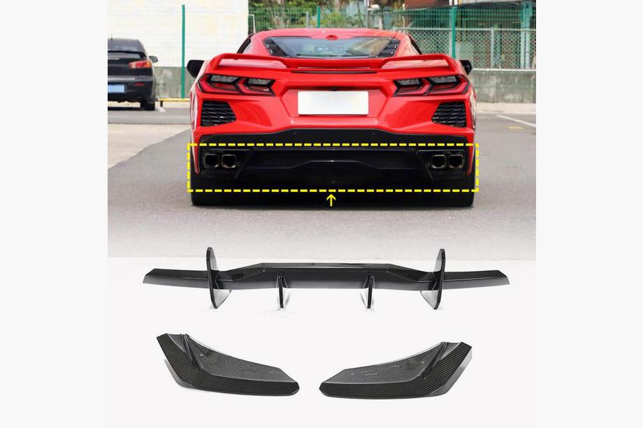 Chevrolet Corvette C8 2019- гг. Задний диффузор V1 (2019-2022, Карбон) Image