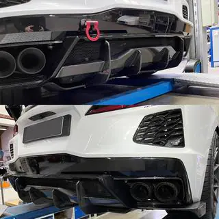 Задний диффузор V2 (2019-2022, Карбон) Chevrolet Corvette C8 2019- гг. фото 3