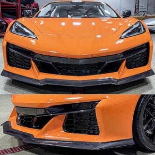 Передний бампер Лип-спойлер (для Z06, 2020-2024, Карбон) Chevrolet Corvette C8 2019- гг. фото 2