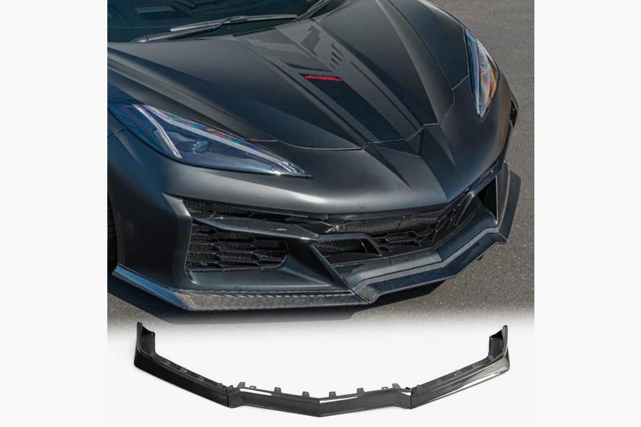 Chevrolet Corvette C8 2019- гг. Накладка на передний бампер Lip (для Z06, 2022-2024, Карбон) Фото 1
