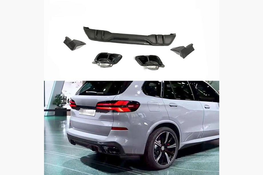 BMW X5 G05 2019–2026 гг. Диффузор заднего бампера Paradigma (для M-Sport, 2023+, натуральный карбон) Фото 1