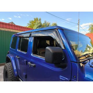 Ветровики Niken Luxury (4 шт) Jeep Wrangler 2018- гг. фото 4