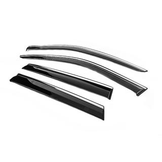 Ветровики с хромированным молдингом Niken Luxury (4 шт) Jeep Grand Cherokee WK2 2010-2021 гг. фото 2