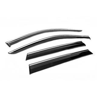 Ветровики с хромированным молдингом Niken Luxury (4 шт) Jeep Grand Cherokee WK2 2010-2021 гг. фото 3