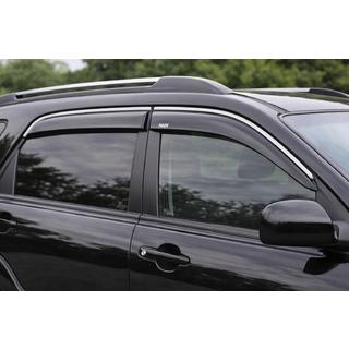Ветровики с хромированным молдингом Niken Luxury (4 шт) Kia Sportage 2004-2010 гг. фото 2