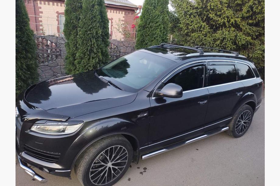 Audi Q7 2005-2015 гг. Багажник (поперечины) на интегрированные рейлинги Skybar V2 120 см (2 шт) Черный Image