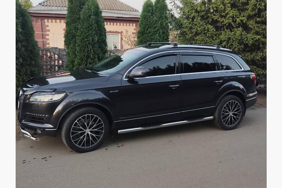 Audi Q7 2005-2015 гг. Багажник (поперечины) на интегрированные рейлинги Skybar V2 120 см (2 шт) Серый Фото 4