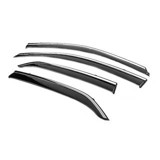 Ветровики с хромированным молдингом Niken Luxury (4 шт) Toyota Corolla 2007-2013 гг. фото 2