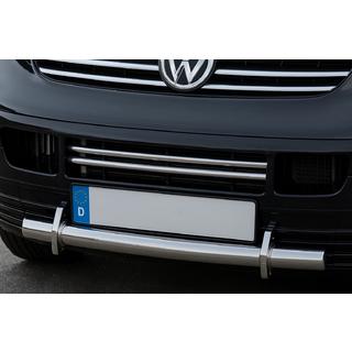 Накладки на решетку бампера (2 шт, нержавейка) Volkswagen T5 Transporter 2003-2010 гг. фото 1