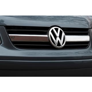 Накладки на центральную часть решетки (2 шт, нержавейка) Volkswagen T5 Transporter 2003-2010 гг. фото 1