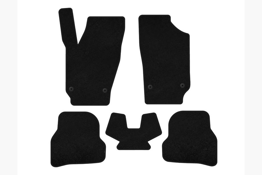 Seat Ibiza 2010-2017 гг. Текстильные коврики Deluxe (2010-2012, HB, 5-дверный, черный) Image