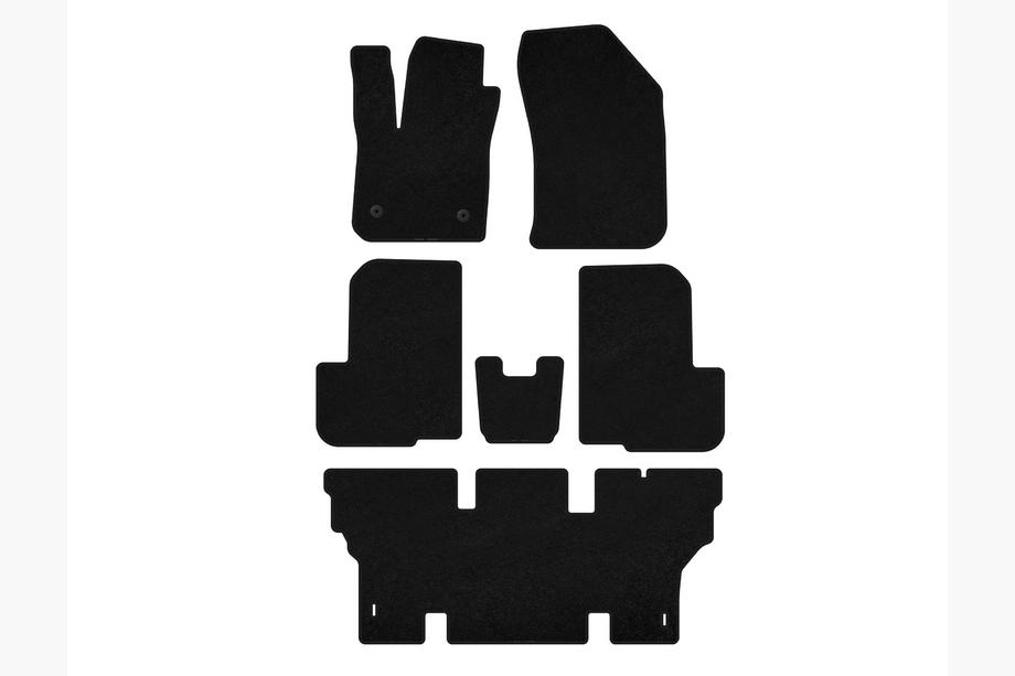 Dacia Lodgy 2012-2022 гг. Текстильные коврики Deluxe (3 ряда, 7-местный, черный) Image
