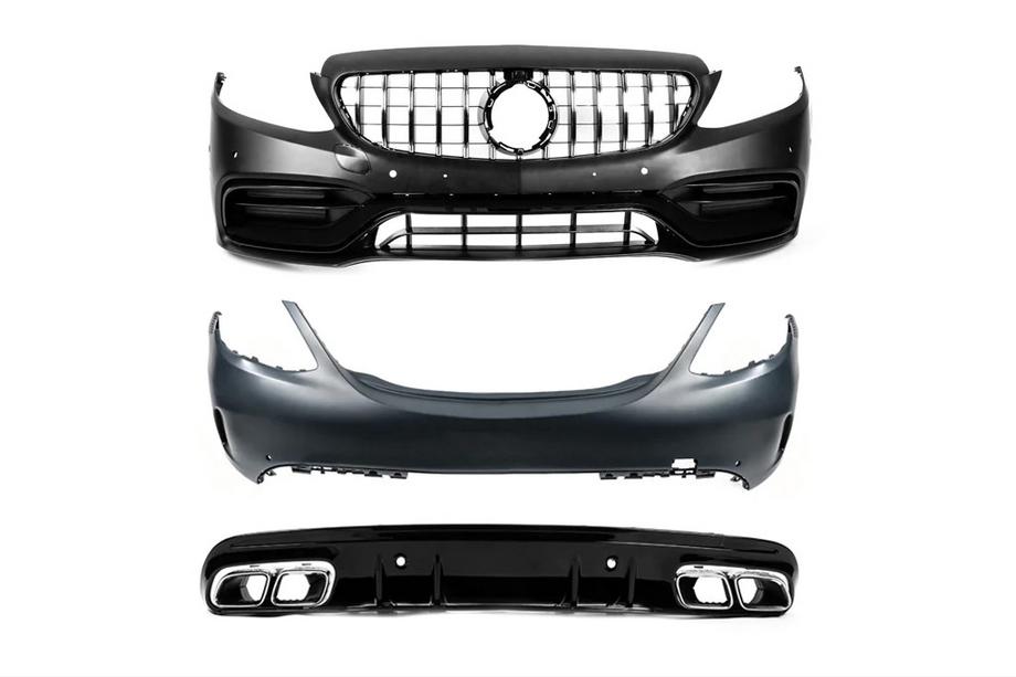 Mercedes C-class W205 2014-2021 гг. Комплект обвеса с полным задним бампером (AMG C63-designs 2018-2021) Фото 1