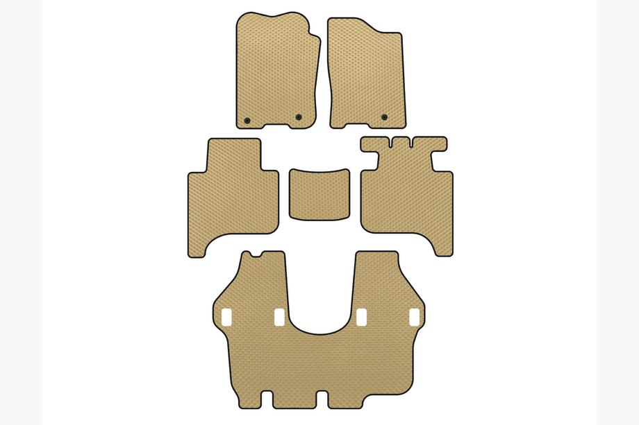 Infiniti QX56 2004-2010 гг. Коврики EVA (3 ряда, 2004-2008, Бежевые) Image