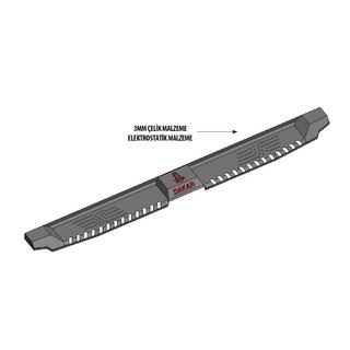 Боковые пороги Dakar V2 без LED (2 шт, металл) фото 3