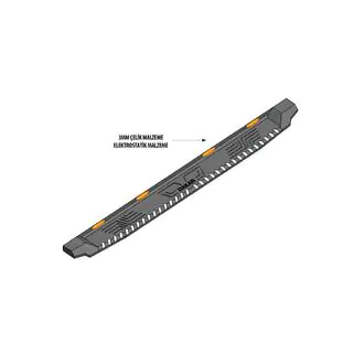 Боковые пороги Dakar V1 с LED (2 шт, металл) Volkswagen Amarok 2022- гг. фото 3