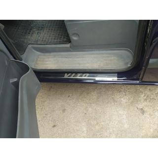 Накладки на пороги Carmos (2 шт, нержавеющая сталь) Mercedes Vito W639 2004-2014 гг. фото 4