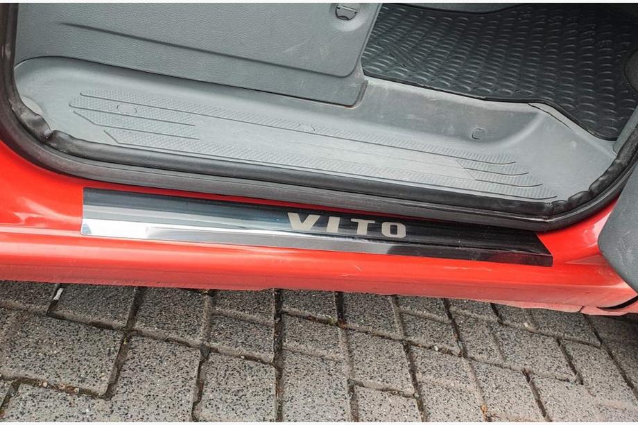 Mercedes Vito W639 2004-2014 гг. Накладки на пороги Carmos (2 шт, нержавеющая сталь) Image