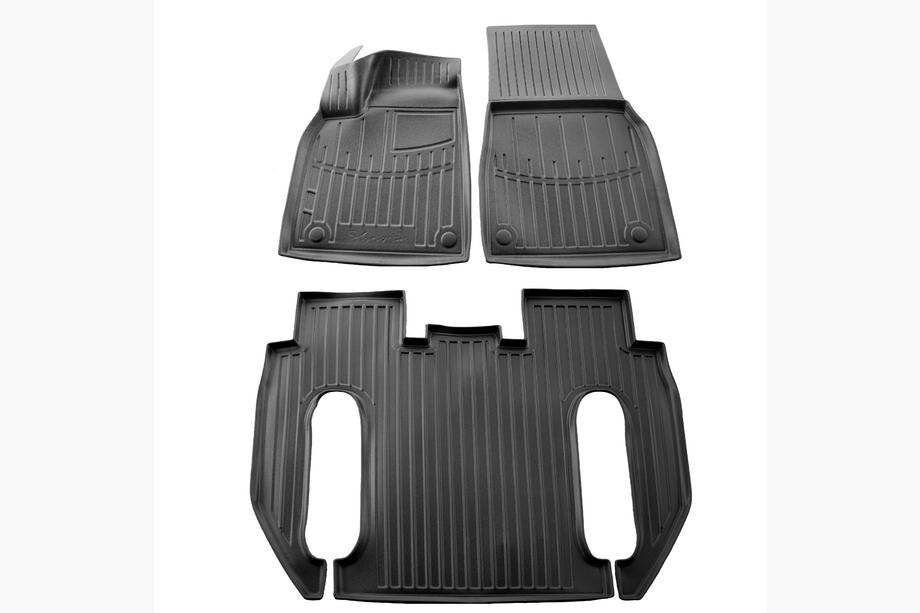 Tesla Model X 2015- гг. Резиновые Коврики Stingray 3D (Для Plaid, 6-местный, 3 шт.) Фото 1