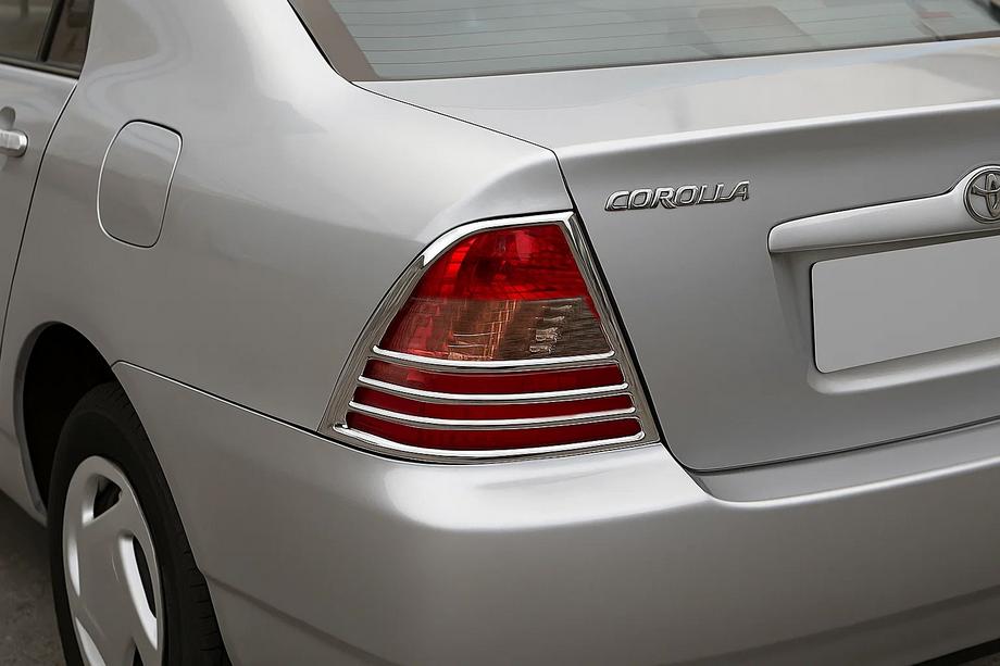 Toyota Corolla 2002-2007 гг. Хром Накладки на Задние Фонари (2002-2004, 2 шт, пластик) Image