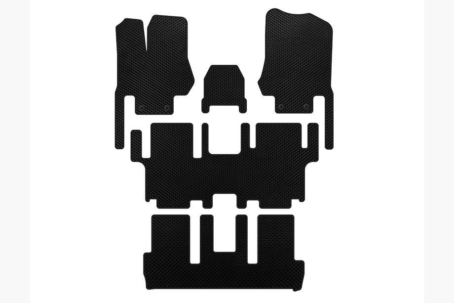 Nissan Quest 2011-2017 гг. Коврики EVA (3 ряда, 7-местный, Черный) Фото 1