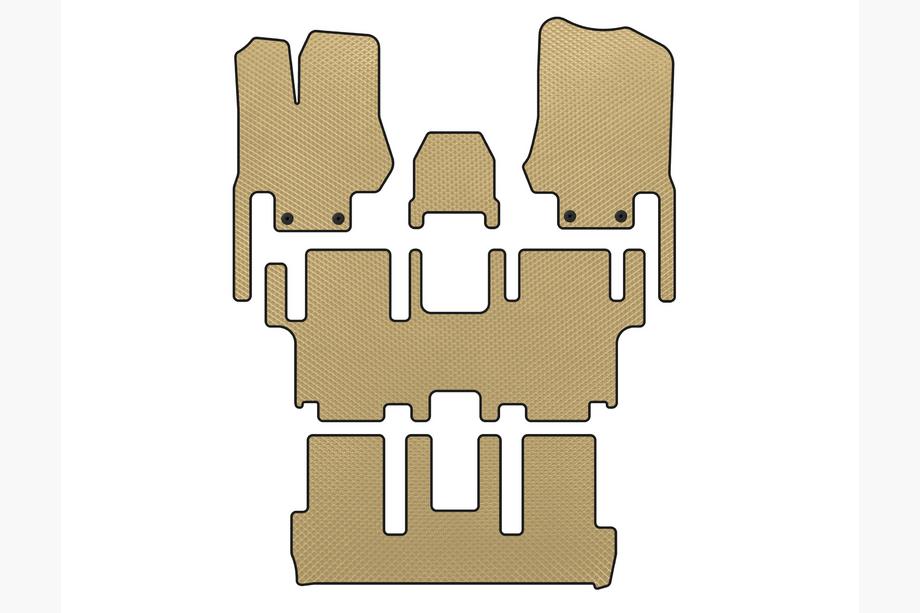 Nissan Quest 2011-2017 гг. Коврики EVA (3 ряда, 7-местный, Бежевые) Image