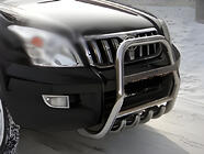 Toyota Land Cruiser Prado 120 2002-2009 гг. Высокий кенгурятник (нержавейка) фото 1