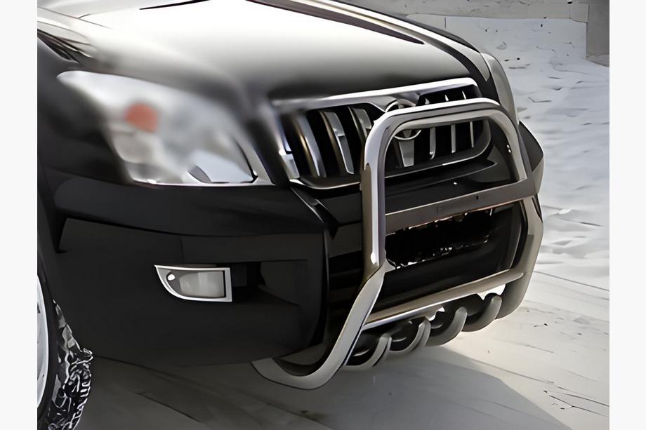 Toyota Land Cruiser Prado 120 2002-2009 гг. Высокий кенгурятник (нержавейка) Image