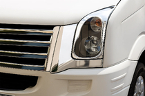 Volkswagen Crafter 2006-2016 гг. Накладки на фары (2 шт., нержавеющая сталь) фото 3