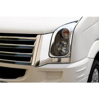 Накладки на фары (2 шт., нержавеющая сталь) Volkswagen Crafter 2006-2016 гг. фото 3