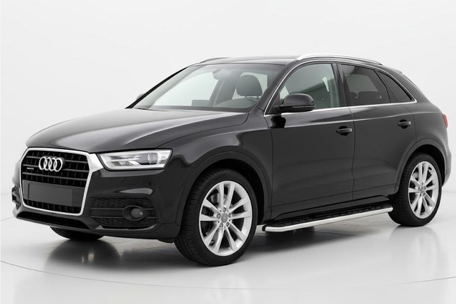 Audi Q3 2011-2019 гг. Боковые Подножки Maydos V1 (2 шт., Алюминий и Нержавейка) Image