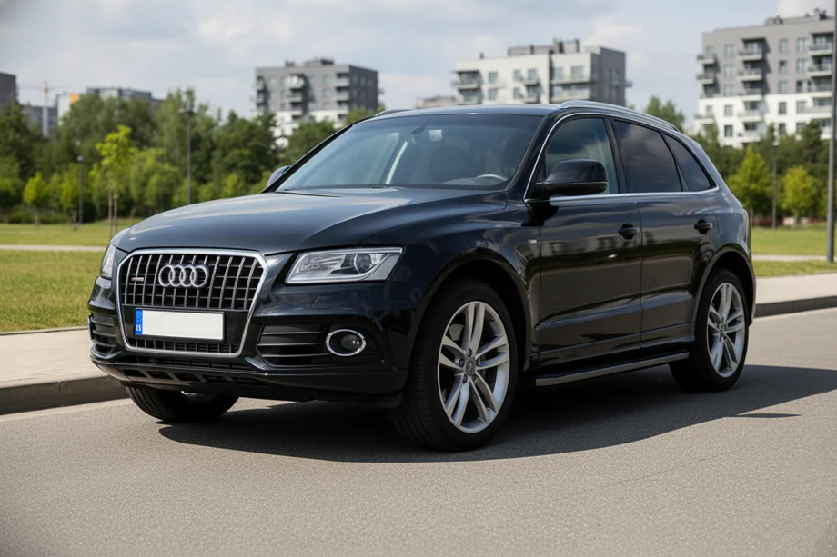 Audi Q5 2008-2017 гг. Боковые Подножки Allmond Black (2 шт., Алюминий) Image