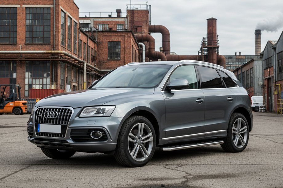 Audi Q5 2008-2017 гг. Боковые Подножки Maydos V1 (2 шт., Алюминий и Нержавейка) Image