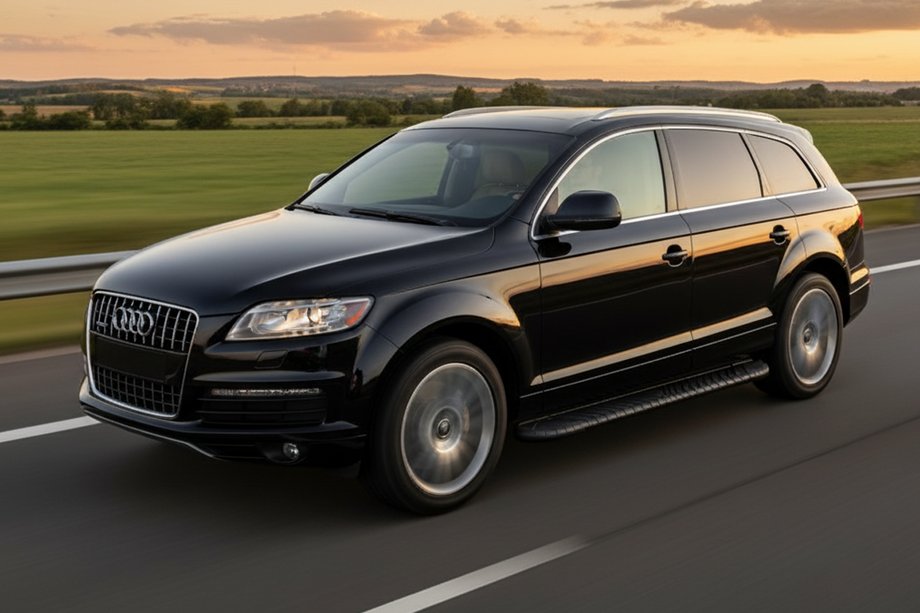 Audi Q7 2005-2015 гг. Боковые пороги Bosphorus Black (2 шт., алюминий) Image